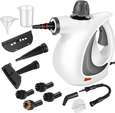 Zdjęcie produktu dla Odkurzacz parowy Blossom, ręczny, moc 1050 W, gorąca para o temperaturze 110°C, 12 akcesoriów, czyszczenie bez użycia środków chemicznych, kolor biały