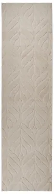 Produktbild von BELIANI Teppich Beige Kunstkaninchenfell Rechteckig 80x30 cm Blattmuster Modern für Fußbodenheizung Langflor Shaggy Läufer Flur Eingangsbereich