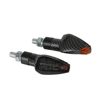 Immagine prodotto di Lampa Tuareg indicatore moto 12V LED omologato al carbonio con lente bianca
