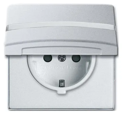 Productafbeelding van BUSCH JAEGER 2064-0-0300 - CEE 7/3 - 2P+E - Zilver - IP44 - 250 V - 16 A