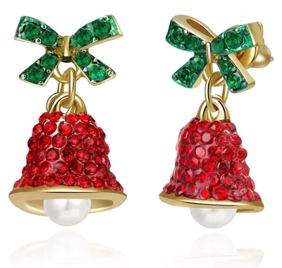 Produktbild von Weihnachts-Ohrringe mit roten Kristallglöckchen