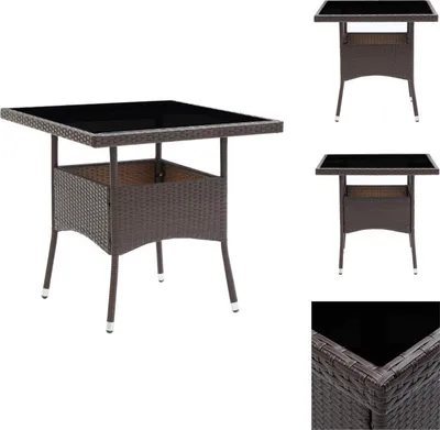 Produktbild von vidaXL Garten-Esstisch Braun Poly Rattan -  Gartentische