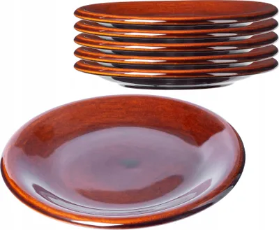 Obrázok produktu pre KADAX "Olympia" tanier, tanier z hliny s keramickým povrchom, servírovací tanier, tanier na večeru, hnedý, 19 cm, 6 kusov