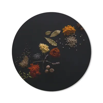 Produktbild von MuchoWow® Mauspad Mousepad Kräuter - Schwarz - Gewürze - Küche - Kochen 20x20 cm - Mousepads - Maus Mat - Pad - Mausunterlage - Schreibtischmatte