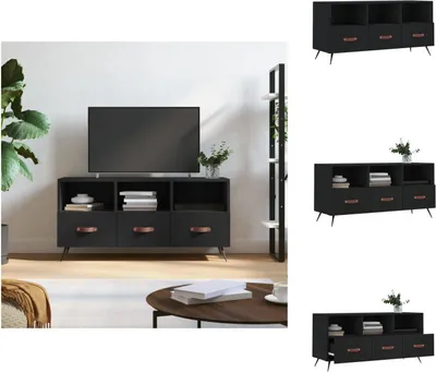 Zdjęcie produktu dla vidaXL Szafka pod TV czarna 102x36x50 cm materiał drewnopochodny - Meble TV