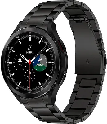 Produktbild von Strap-it Titan-Uhrenarmband – speziell für Samsung Galaxy Watch 7 (40 & 44 mm) / Watch 6 (Classic) / Watch 5 (Pro) / Watch 4 (Classic) / FE – – Schwarz