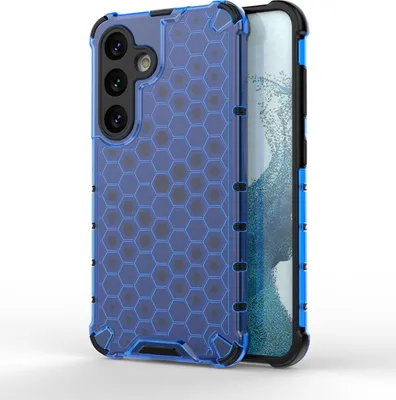 Produktbild von Mobigear Honeycomb  Samsung Galaxy S24 Hülle Hardcase Backcover Stoßfest - Blau