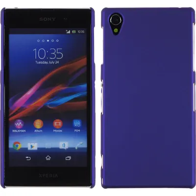 Produktbild von PhoneNatic Case kompatibel mit Sony Xperia Z1 - Hülle lila gummiert Hard-case + 2 Schutzfolien