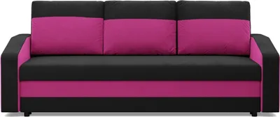 Produktbild von 3-Sitzer Sofa ORION, Sofa mit Schlaffunktion, Liegefläche 200x140cm, Schwarz/Rosa
