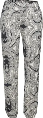 Produktbild von LASCANA Jerseyhose aus luftig leichtem Jersey schwarz-creme bedruckt Größe 44