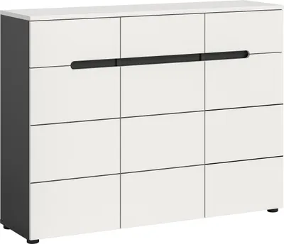 Produktbild von Schuhkommode >Canu< in Basalt Grau / Weiß - 120x94x37cm (BxHxT)