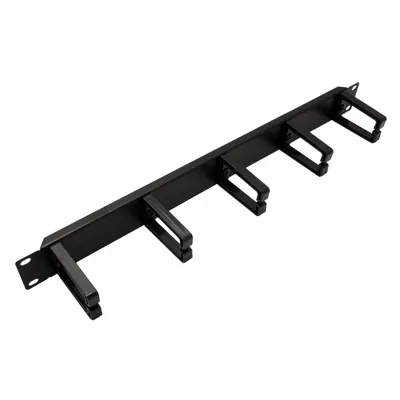 Obrázek produktu pro VALUE 19'' vyvazovací panel 1U, jednostranný, 5x plastový třmen "C", černý (26.99.0312)