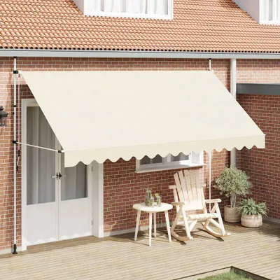 Produktbild von vidaXL Einziehbare Markise Handbetrieben 400 cm Cremeweiß