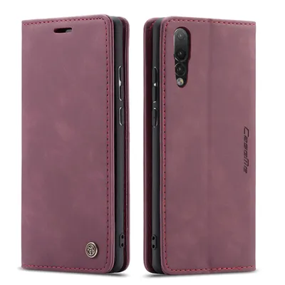 Obrázek produktu pro Huawei P20 Pro Pouzdro, RetroPolyuretanKožené Pouzdro, Kapsy na Karty, Magnetické Uzavírání, Pouzdro s Funkcí Stojánku pro Huawei P20 Pro červené