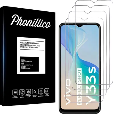 Obrázok produktu pre Tvrdené sklo pre Vivo Y33S [4 ks] Screen Protector Film Anti-scratch Glass Resistant Phonillico®