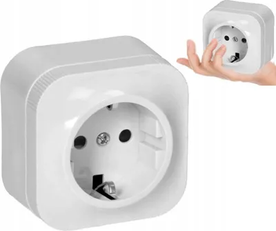 Image de Prise Schuko - OR-OE-7205(gs)/W - Blanche - Design moderne - Avec mise à la terre