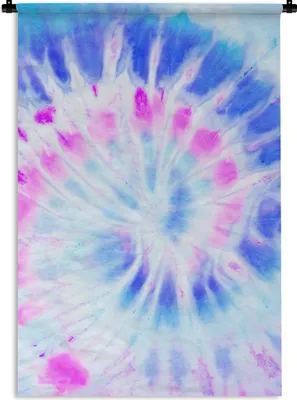 Produktbild von MuchoWow® Wandteppich Wandbehang Sommer - Krawattenfärbung - Weiß 90x135 cm Tapisserie Dekoration Wandtuch - Baumwolle - Wandskulptur