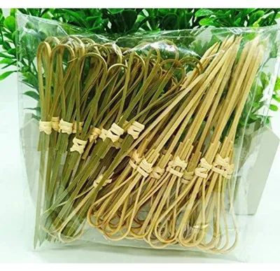 Immagine prodotto di Spiedini di bambù con perline, 12 cm, confezione da 50 pezzi. Accessori per feste, ideali per cocktail, frutta e snack