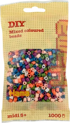 Image de Hama Sachet de 1000 perles à repasser Midi Mix 58 - 6 couleurs
