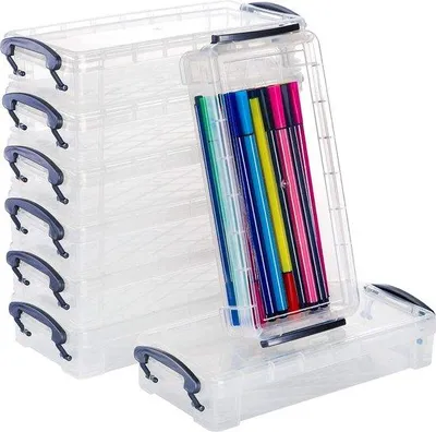 Produktbild von Famanu Stifteköcher 8-teilig - stapelbar, transparent, mit Druckverschluss