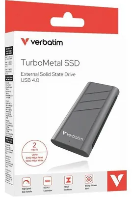 Productafbeelding van Externe SSD-schijf VERBATIM TurboMetal, 2 TB, grijs