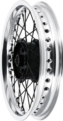 Produktbild von Tuning-Speichenrad 2,5 x 16" Nabe und Speichen schwarz + Alufelge poliert