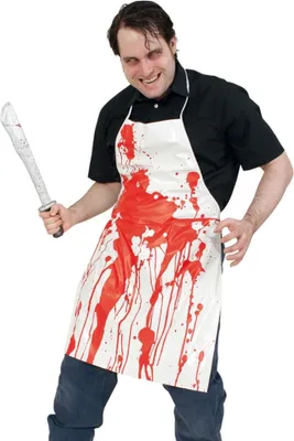 Produktbild von Schlachter Horror Schürze Freddy mit Blut Kostüm Umhang Karneval Fasching Party