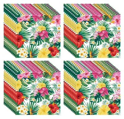 40 hawaiianische Papierservietten, tropisch, 16,5x16,5 cm