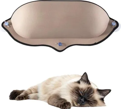 Obrázok produktu pre Hojdacia sieť na okno Cat Lair béžová 60x23x15 cm plocha na ležanie prísavka