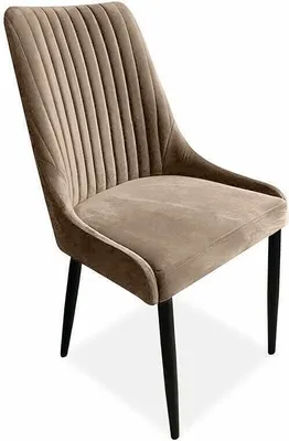 Produktbild von Meble Ares Esszimmerstuhl MASSIMO Beige & Metall - Esstisch Stühle - Samt Stuhl Esszimmer - Polsterstuhl Esszimmer