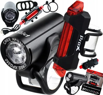 Zdjęcie produktu dla Zestaw Lampek PROX PICTOR PRZÓD + TYŁ 350 lm USB