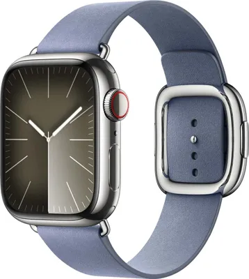 Produktbild von Apple Modern Buckle FineWoven für die Watch Series 1-9 / SE - 38/40/41 mm / Series 10 - 42 mm - Größe S - Lavender Blue