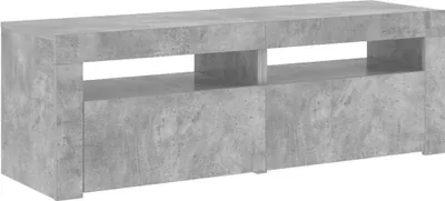 Image de vidaXL Armoire TV avec éclairage LED gris béton 120x35x40 cm