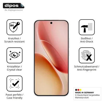 Produktbild von 2x Schutzfolie für iQOO Z11 - Anti-Shock 9H Folie dipos Glass Kunststoffglas