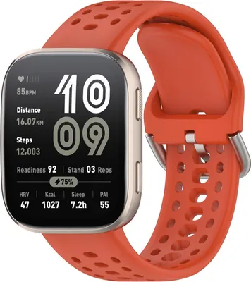 Image de Pour Amazfit Bip 6 conception rapide de silicone bracelet de montre de remplacement rouge