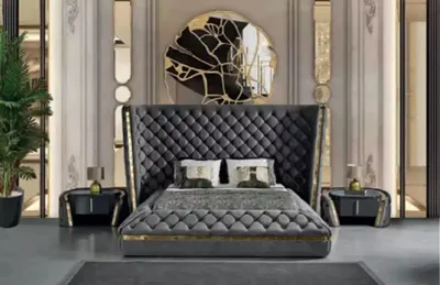 Produktbild von Luxus Schlafzimmer Bett Polster Design Luxus Doppel Hotel Betten Chesterfield