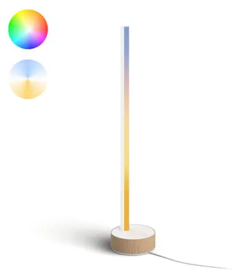 Obrázek produktu pro Philips Hue White and Color ambiance Stolní svítidlo Gradient Signe, Chytrá stolní lampa, Bluetooth/Zigbee, Bílá, LED, Hliník, Dřevo, Žárovky bez možnosti výměny