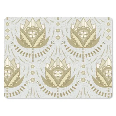 Produktbild von MuchoWow® Mauspad Mousepad Blumen - Gold - Muster 40x30 cm - Mousepads - Maus Mat - Pad - Mausunterlage - Anti Rutsch