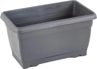 Image de 1+1 pots de fleurs avec réservoir d'eau - Anthracite - Plante de balcon - Pot à herbes de 32 cm - Jardinière