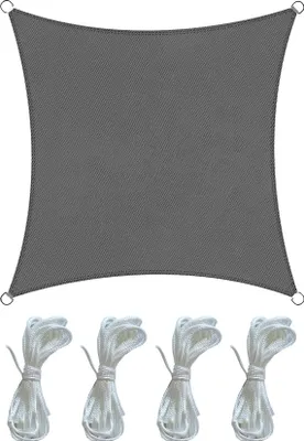 Produktbild von Rebecca Mobili Sonnensegel, quadratisch 3,6 x 3,6 m aus grauem Polyethylen