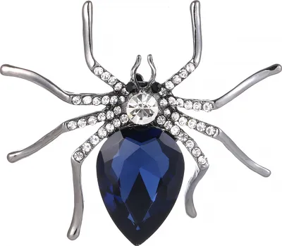 Produktbild von Spinne Brosche Silber Strassstein blau