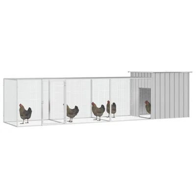 Produktbild von vidaXL Hühnerkäfig Grau 400x91x100 cm Verzinkter Stahl