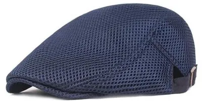 Image de Chapeau d'été pour homme avec bord en maille respirante, forme plate et arrondie