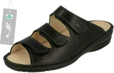 Produktbild von Finn Comfort Fumane damenpantolette, schwarz, leder, neu - Damenschuhe Pantolette / Zehentrenner, Schwarz, leder (nappaseda)