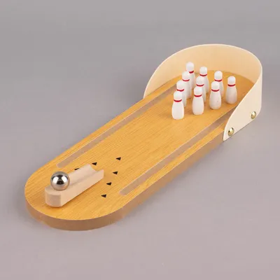 Produktbild von Mini Bowling Spiel Holz natur 30x10cm