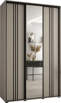 Produktbild von Kryspol Dakota 7 Schrank, drei Türen - 235,2x150x60cm - Kaschmir Schwarz
