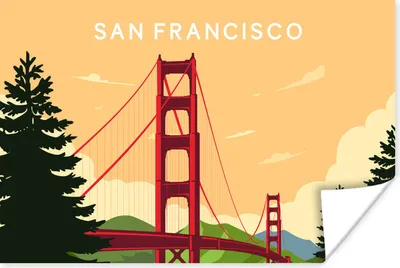Produktbild von MuchoWow® Poster San Francisco - Brücke - USA - Golden Gate Bridge 180x120 cm - Fotoplakat