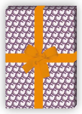Produktbild von Elegantes Geschenkpapier mit Wellen Muster in lila - G6308, 32 x 48cm