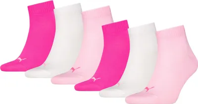 Produktbild von 6 Paar Uni Puma Quarter kurze Sportsocken in Pink Lady Größe 39-42