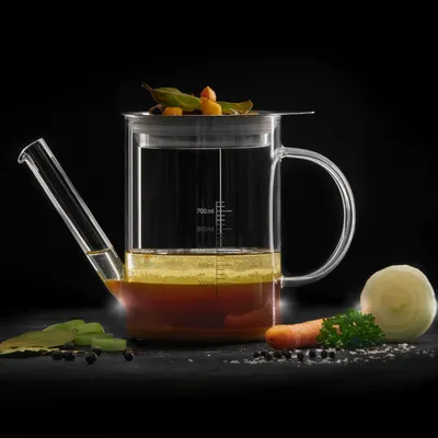 Produktbild von Fettabscheiderkan aus hitzebeständigem Borosilikatglas, 0,75 l, transparent